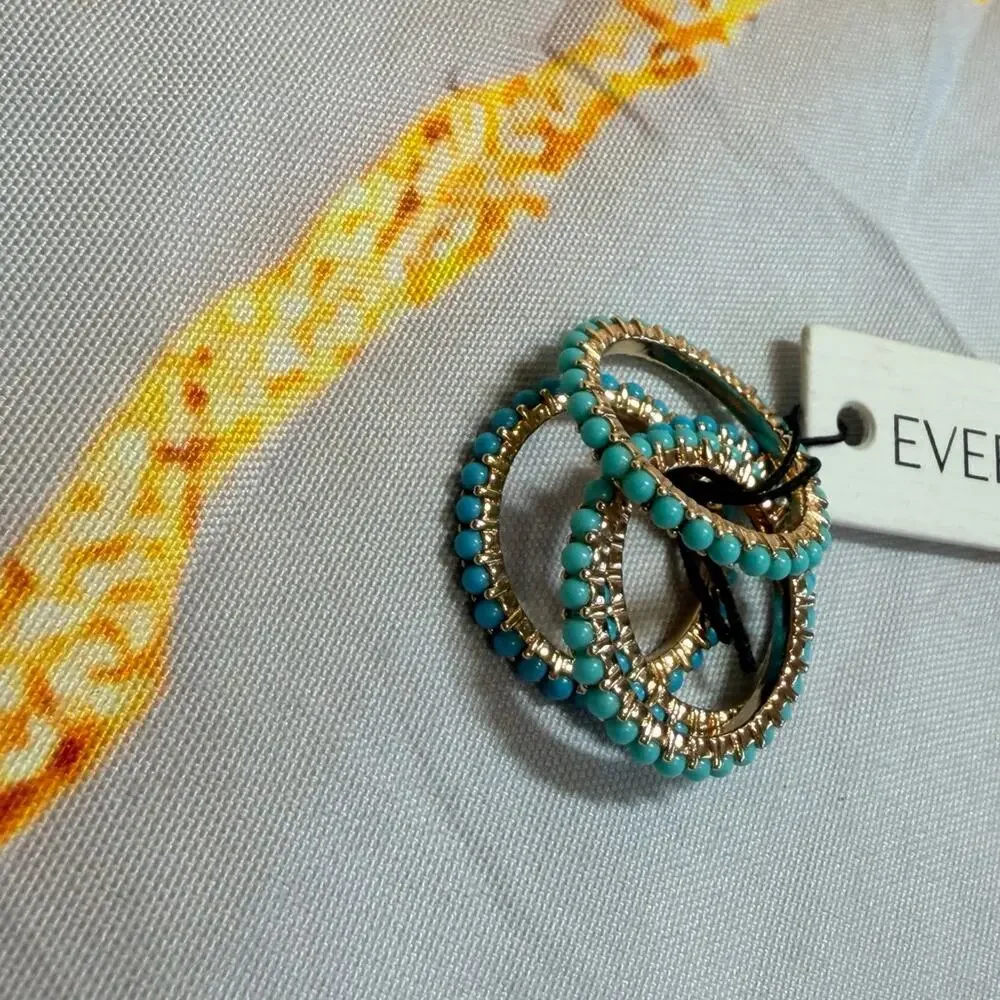 Evereve Gold and Turquoise size 7